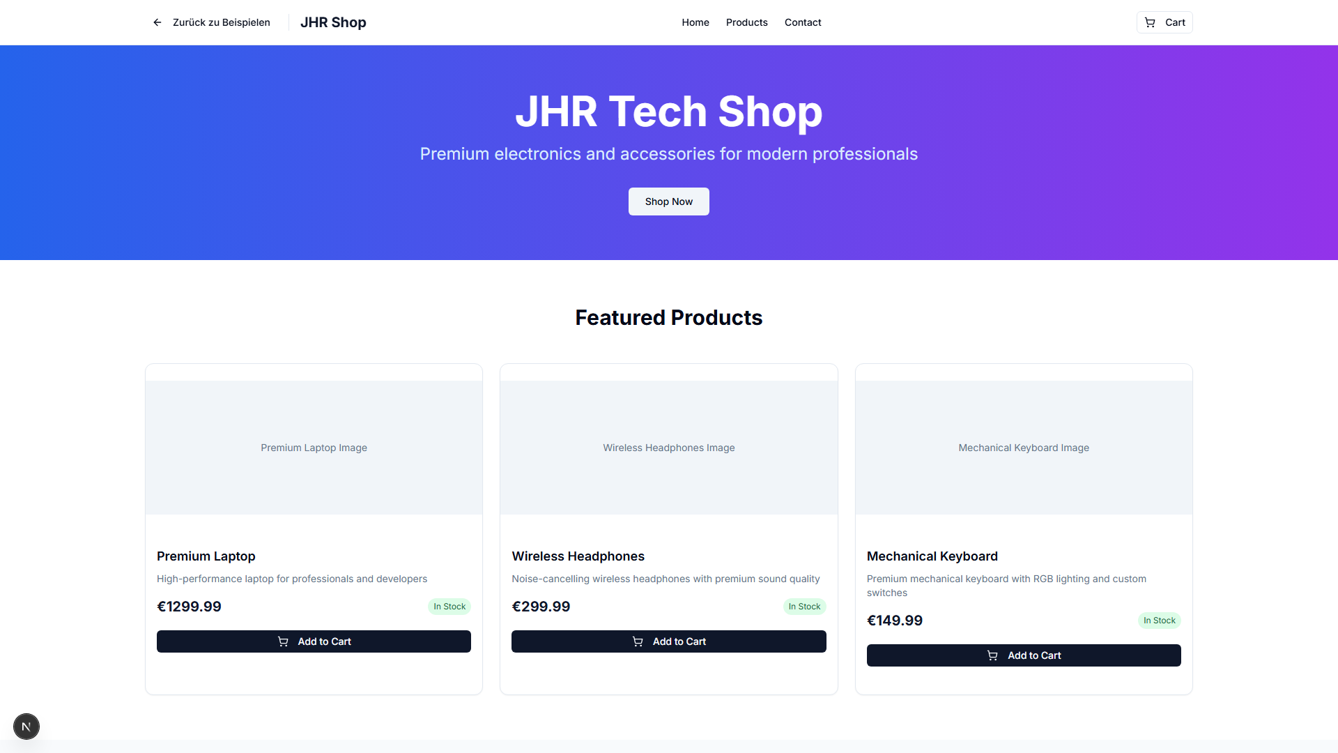 Vorschau JHR Webshop